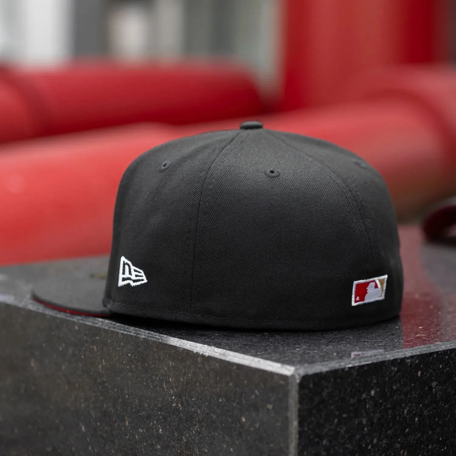 NEW ERA 59FIFTY MLB CALIFORNIA ANGELS ALL STAR GAME 1967 BLACK / SCARLET RED UV FITTED CAP