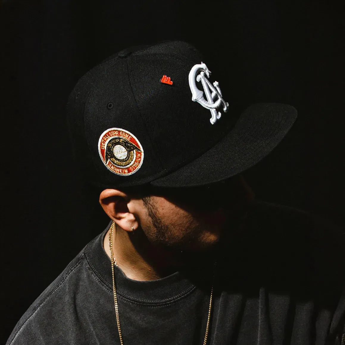 NEW ERA 59FIFTY MLB CALIFORNIA ANGELS ALL STAR GAME 1967 BLACK / SCARLET RED UV FITTED CAP