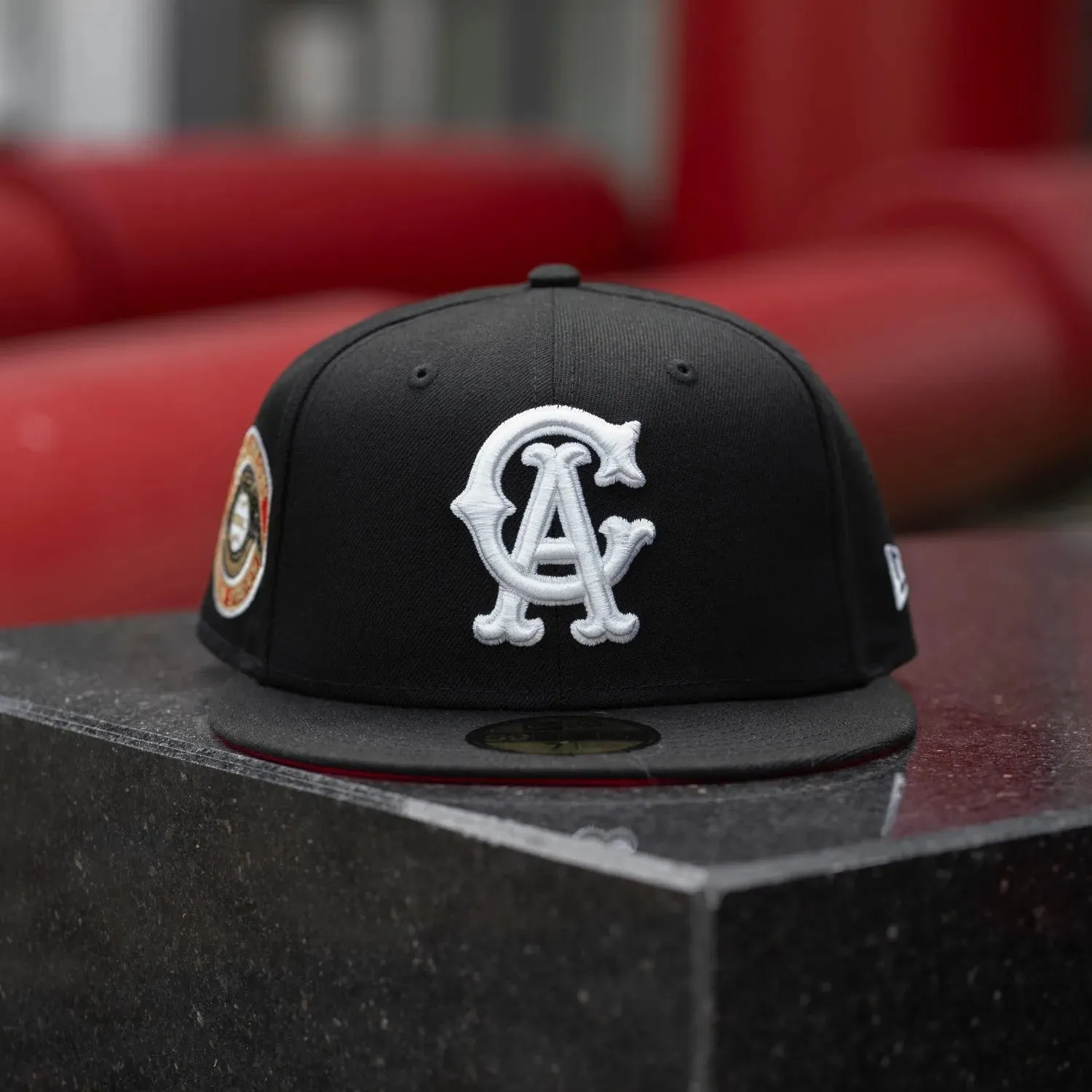 NEW ERA 59FIFTY MLB CALIFORNIA ANGELS ALL STAR GAME 1967 BLACK / SCARLET RED UV FITTED CAP