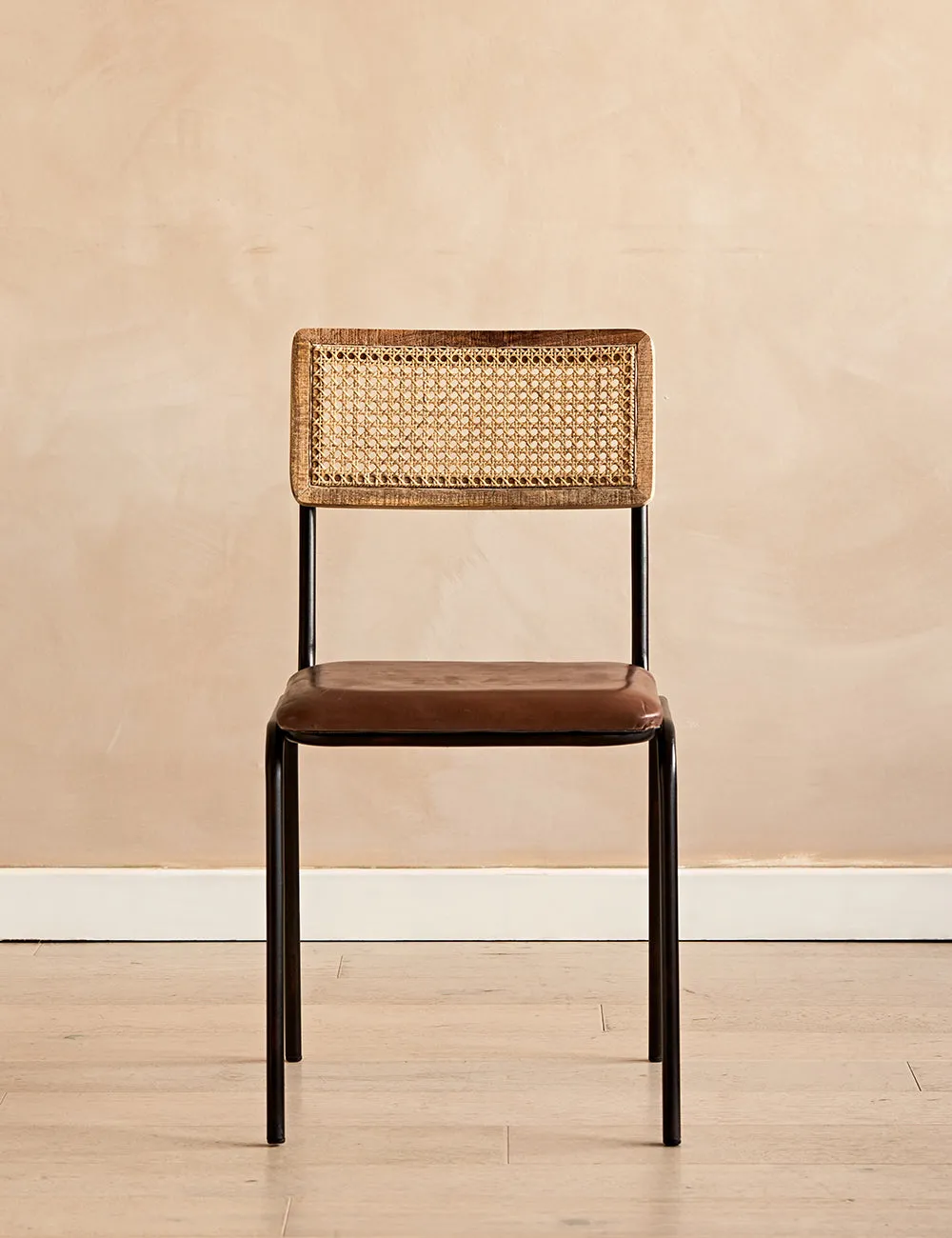 Nkuku Iswa Leather & Rattan Dining Chair