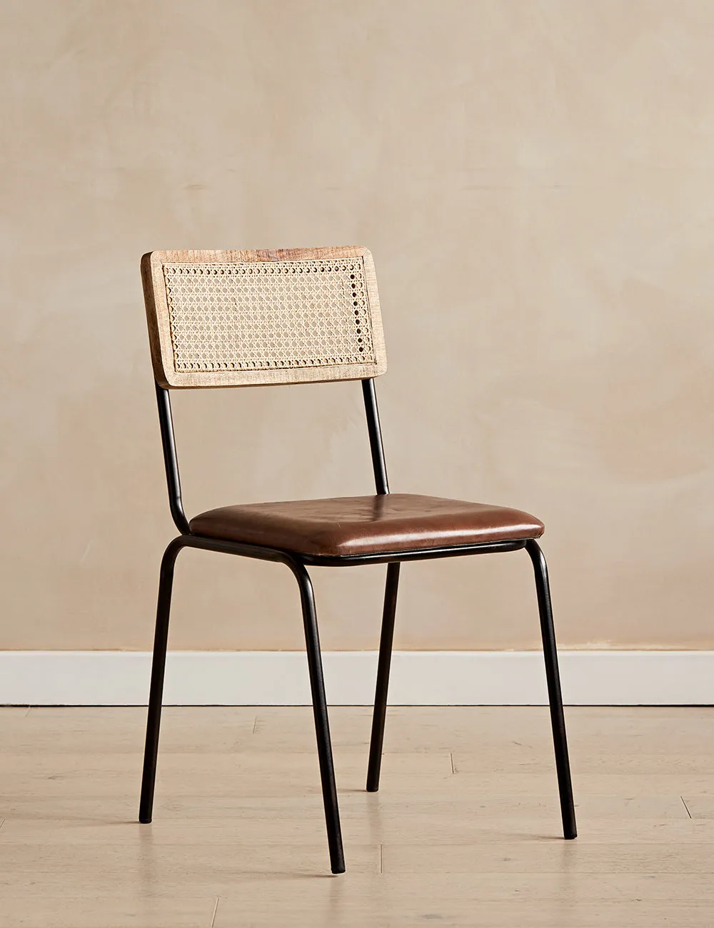 Nkuku Iswa Leather & Rattan Dining Chair