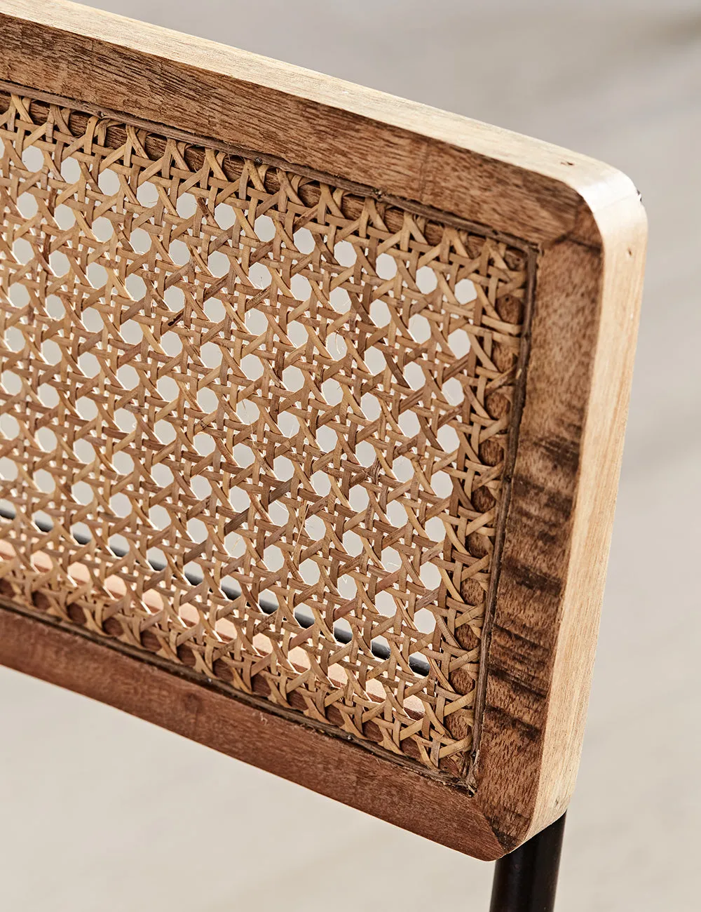 Nkuku Iswa Leather & Rattan Dining Chair