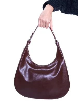NOIRE LEATHER GOODS Meryl Shoulder Bag in Burnt Brown