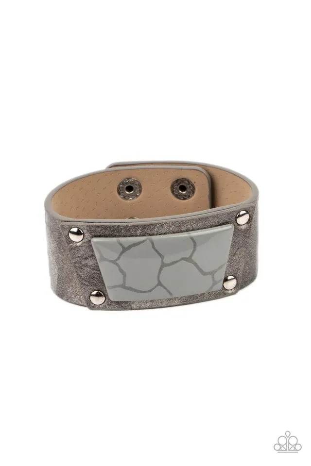 Paparazzi Bracelet ~ Geo Glamper - Silver