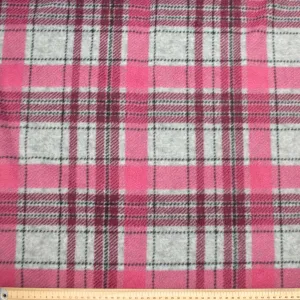 Pink Red Plaid Printed Polar Fleece Design 71