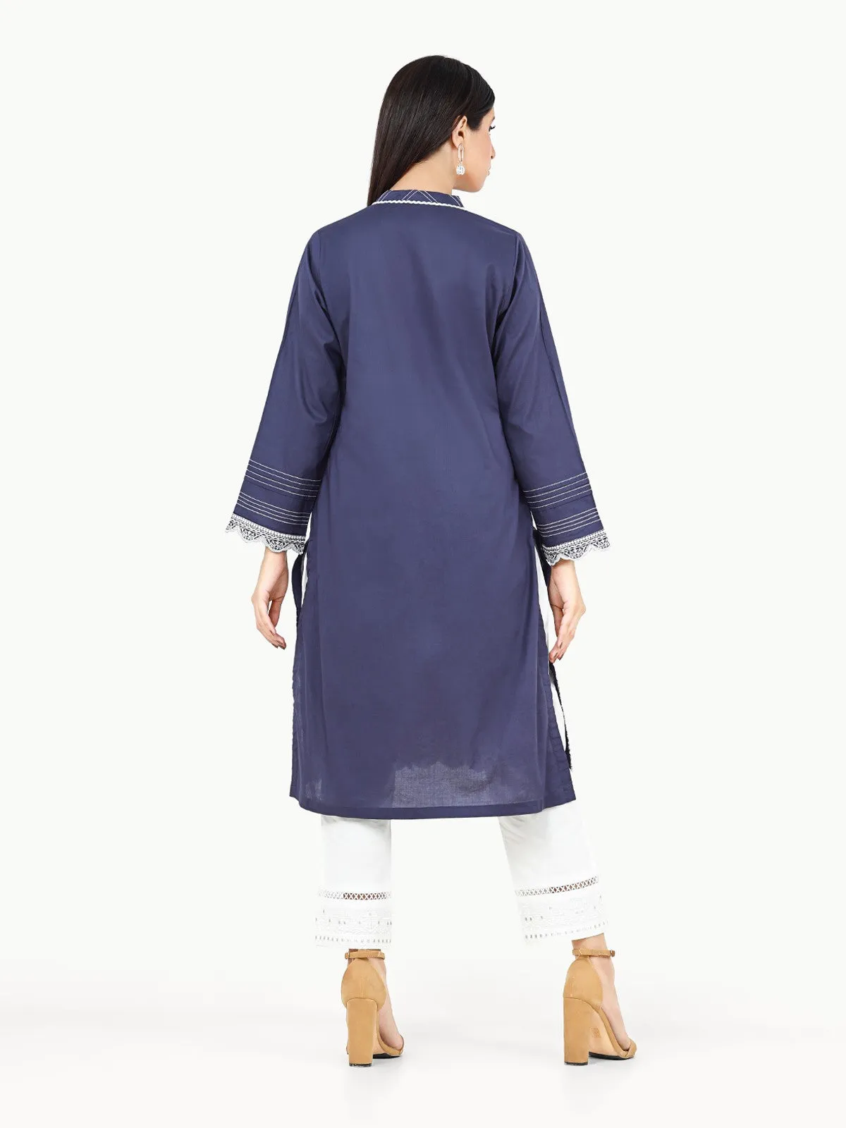 Pret 1Pc Embroidered Cambric Shirt - EWTKE22-68105