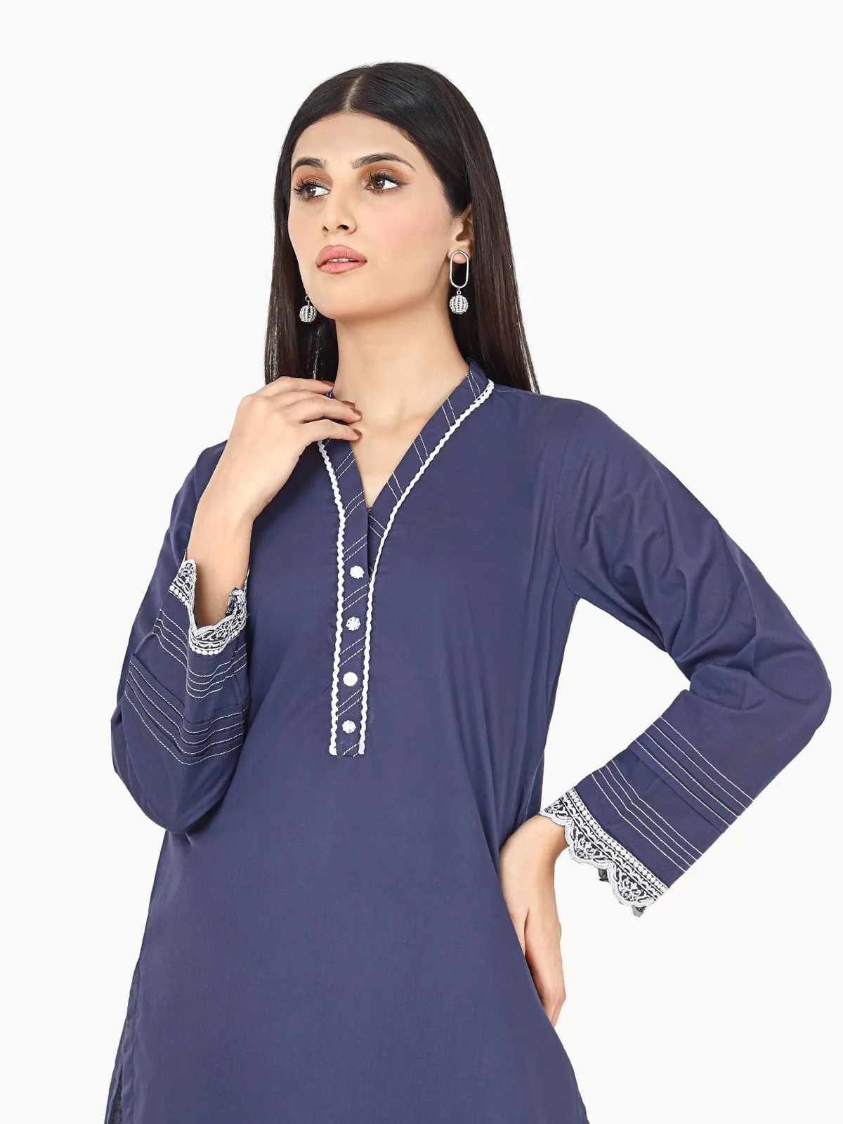 Pret 1Pc Embroidered Cambric Shirt - EWTKE22-68105