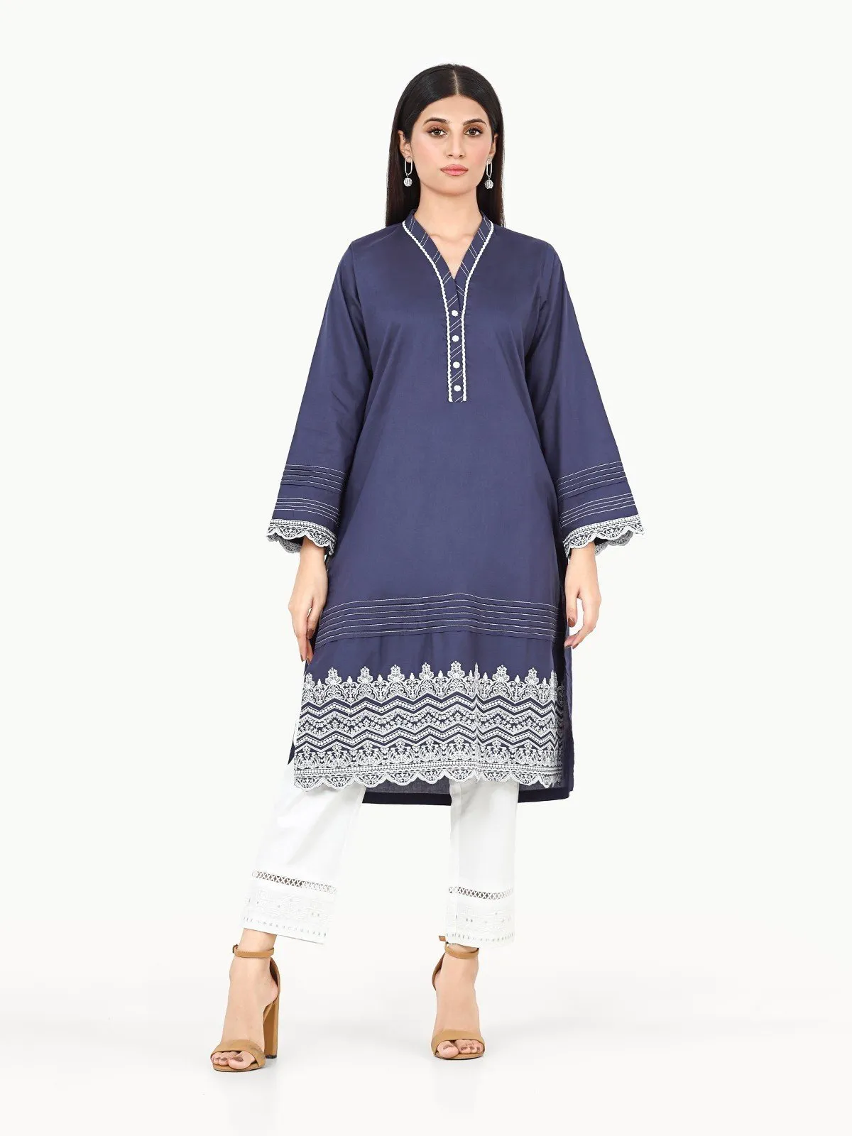 Pret 1Pc Embroidered Cambric Shirt - EWTKE22-68105