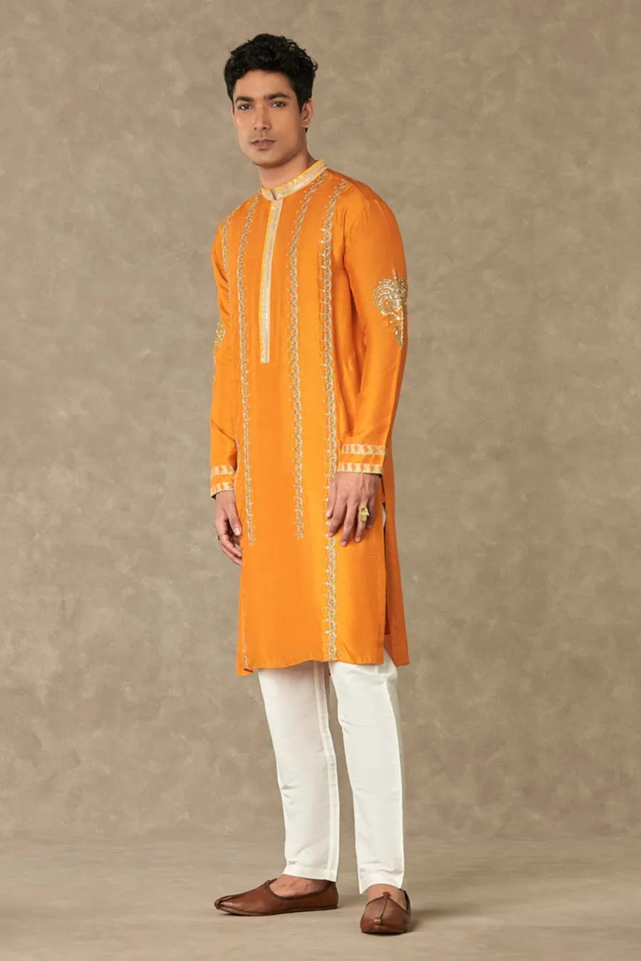 Rust Kalpataru Embroidered Kurta