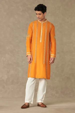 Rust Kalpataru Embroidered Kurta
