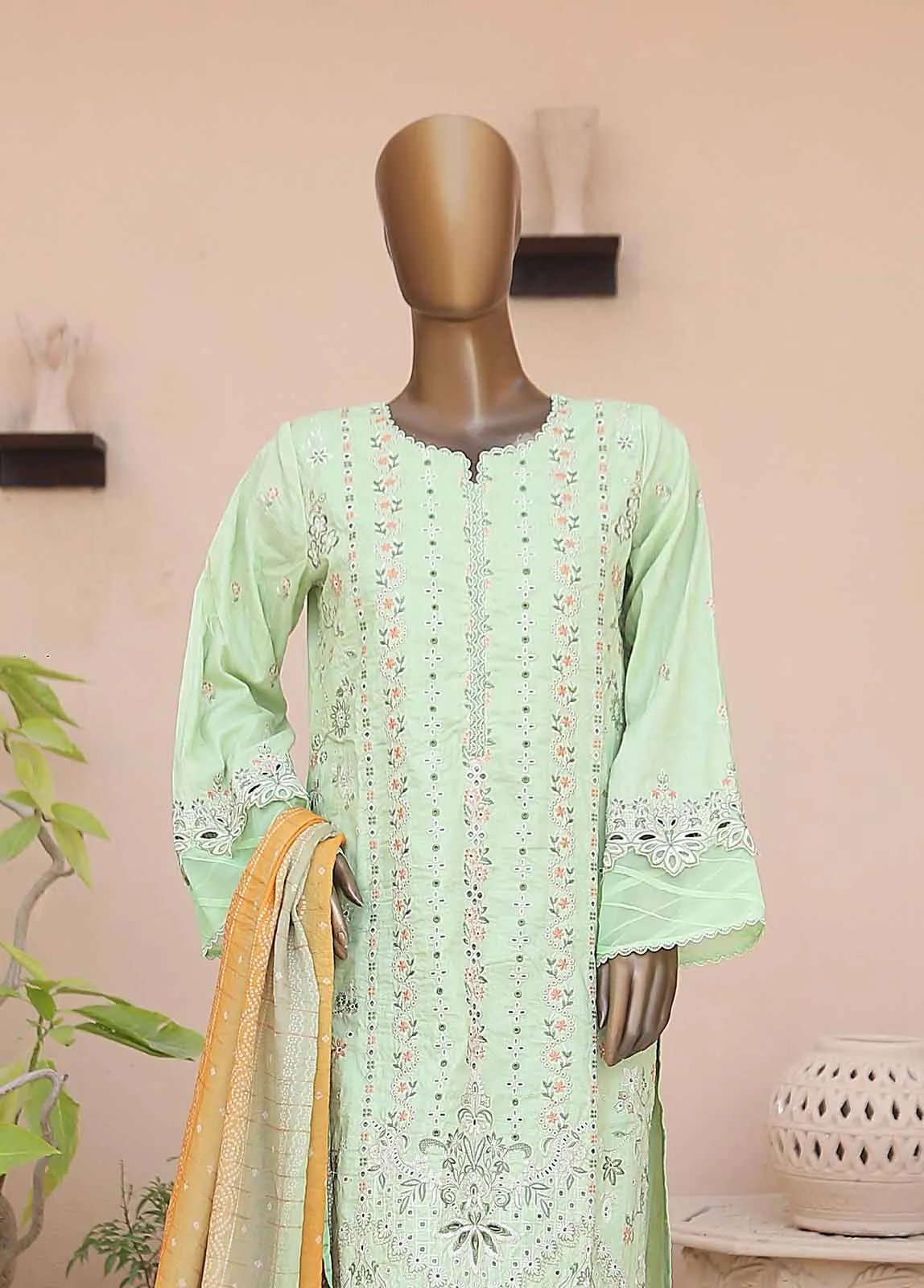 SMLF-CE-419-3 Piece Cotton Embroidered