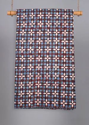 Starlight Lanes Rust Cotton Hand Block Printed Fabric