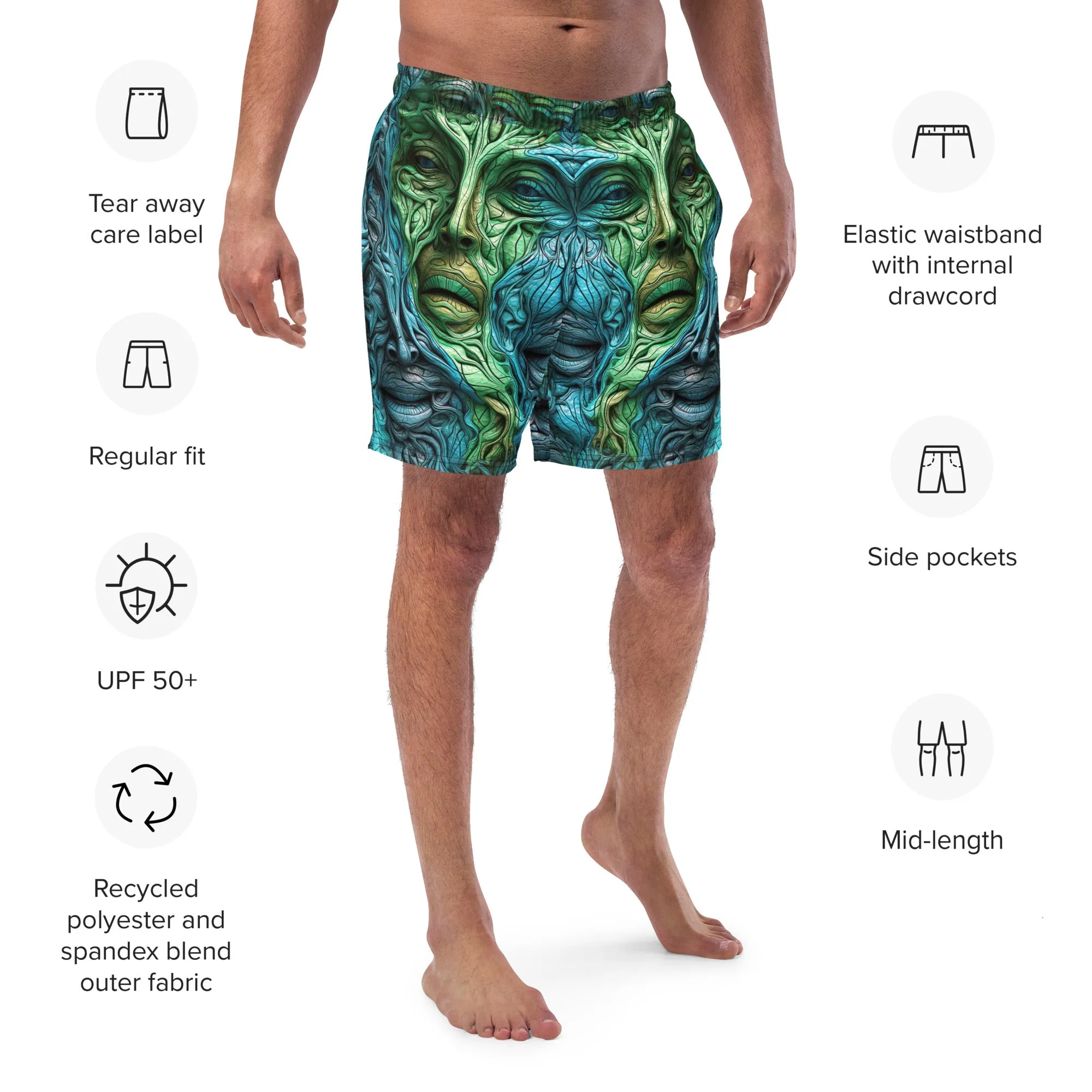 Swim Trunk Abstract Faces