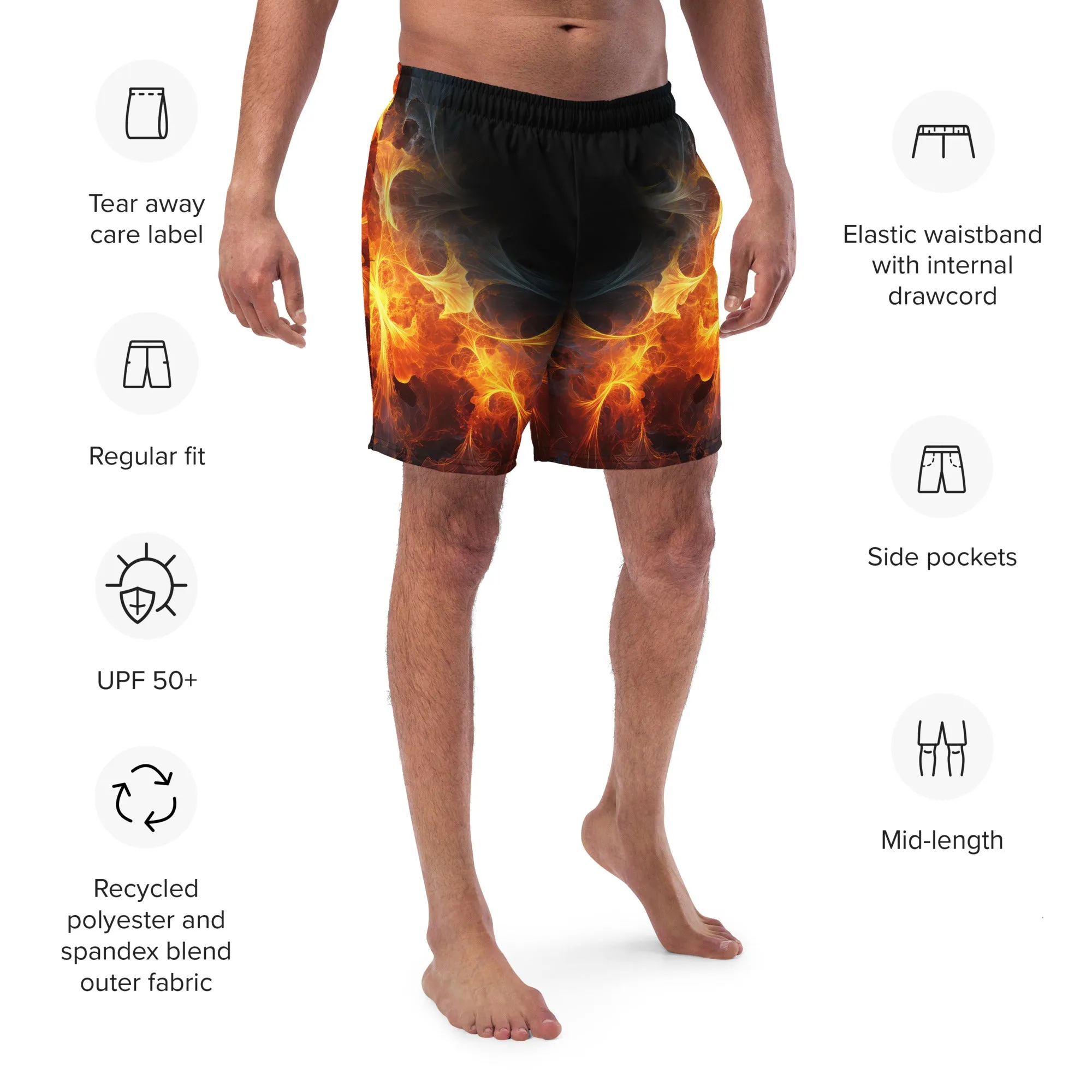 Swim Trunk Fire Art