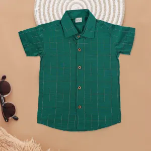 Traditional Green Boys Ethnic Shirt  Premium Style