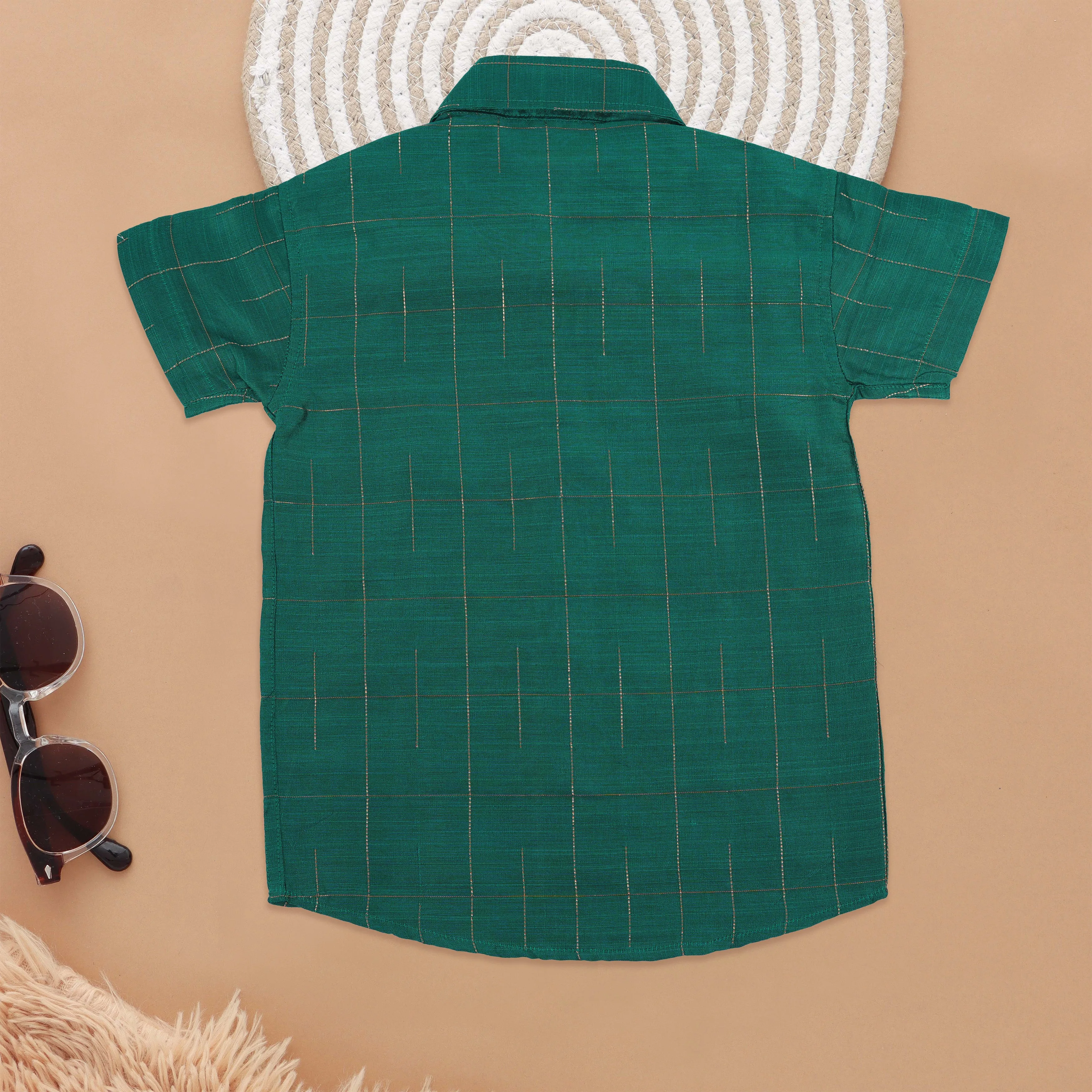 Traditional Green Boys Ethnic Shirt  Premium Style