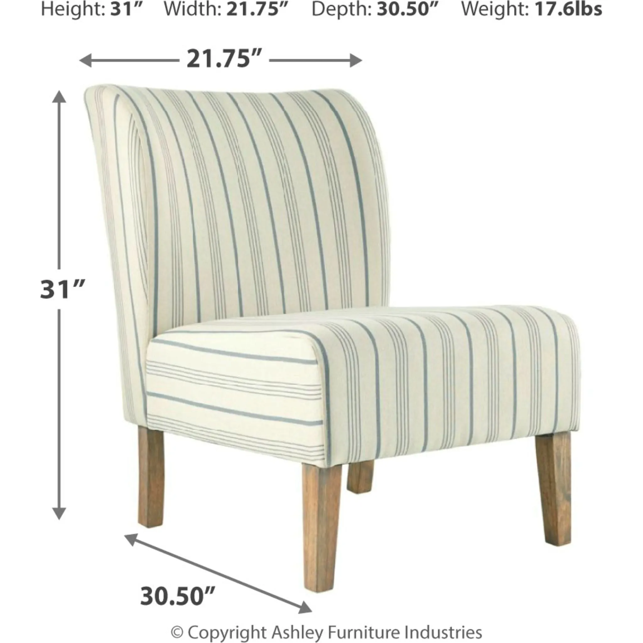 Triptis Accent Chair - Cream/Blue