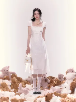 [UNDERPASS] The Romantic Cotton White Midi Dress