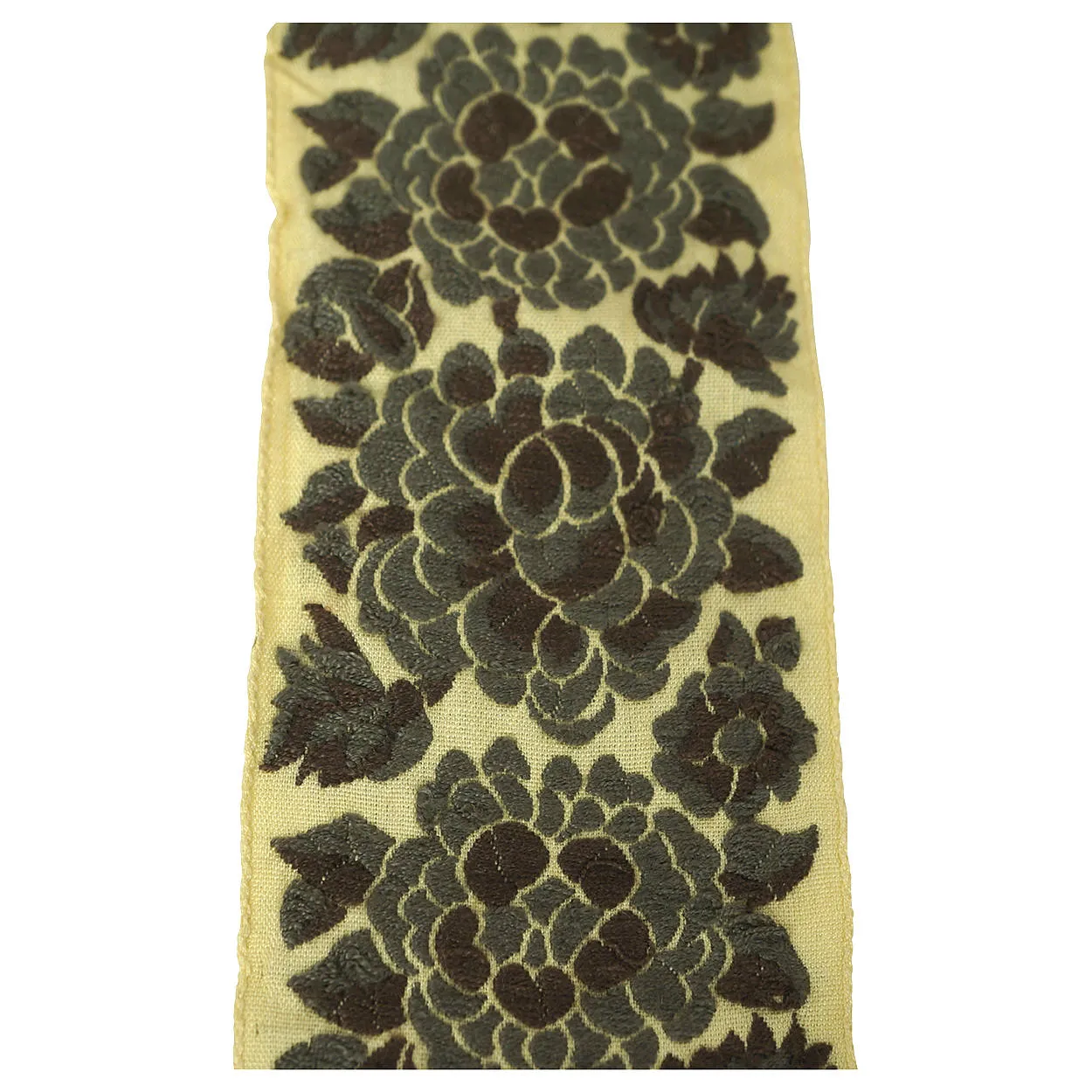 Vintage Embroidered Floral Ribbon Sewing Trim Per Yard 2.5 Inch Width