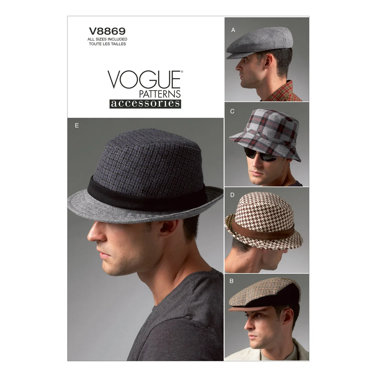 Vogue Sewing Pattern 8869 Men's Hats