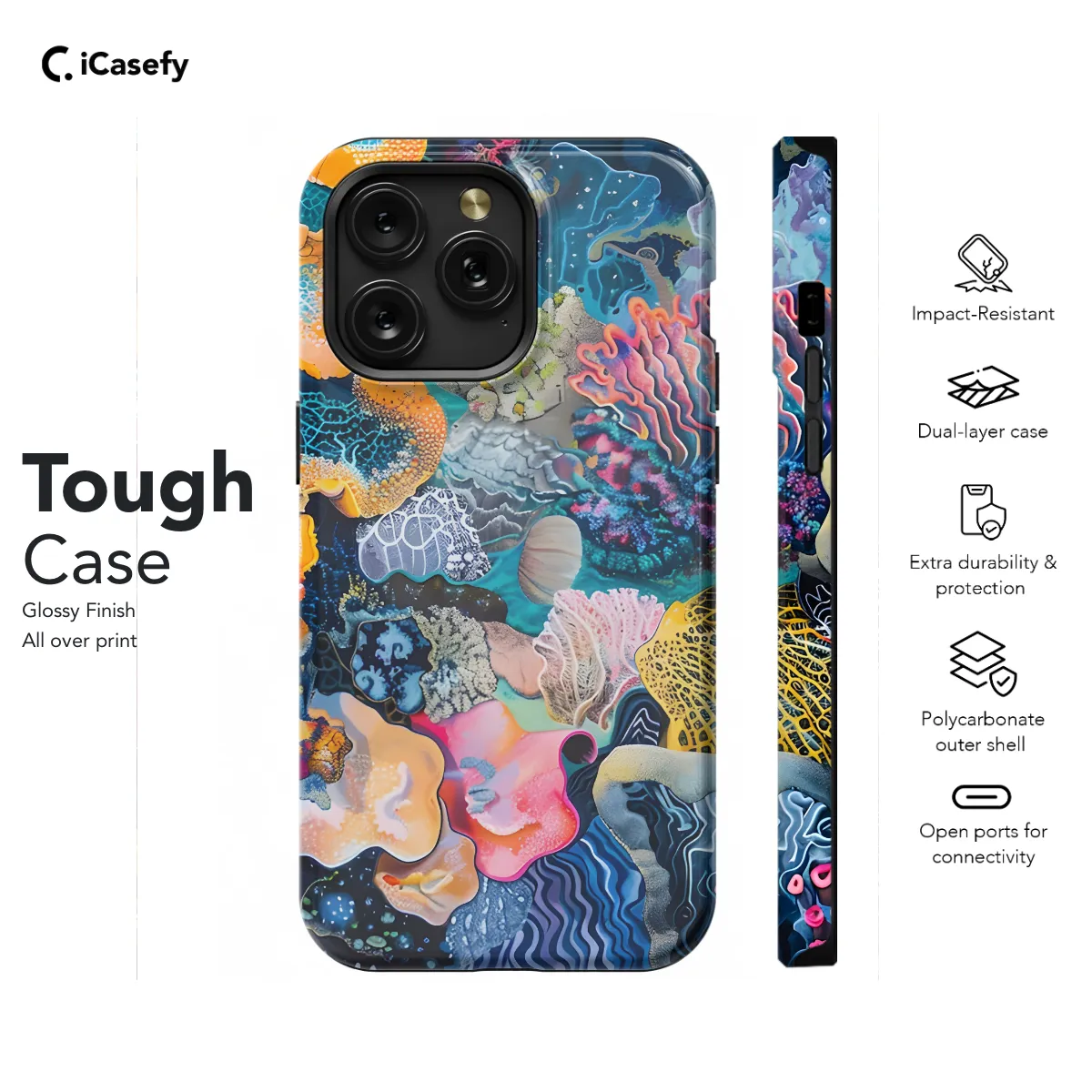 Watercolor Abstract Coral Reef Phone Case iPhone Samsung Cover Pixel 1188
