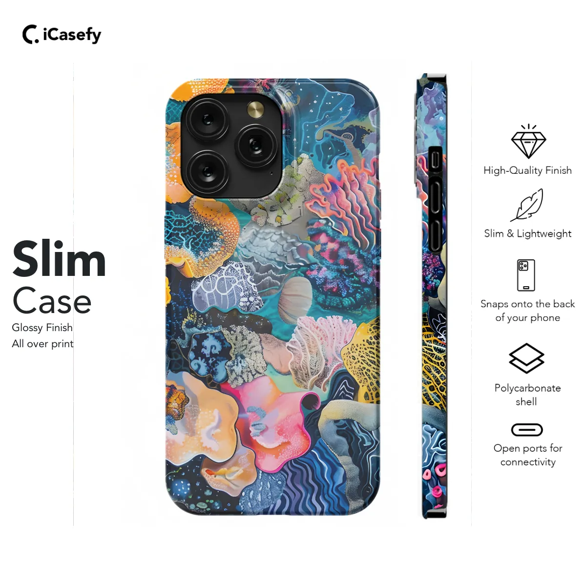 Watercolor Abstract Coral Reef Phone Case iPhone Samsung Cover Pixel 1188
