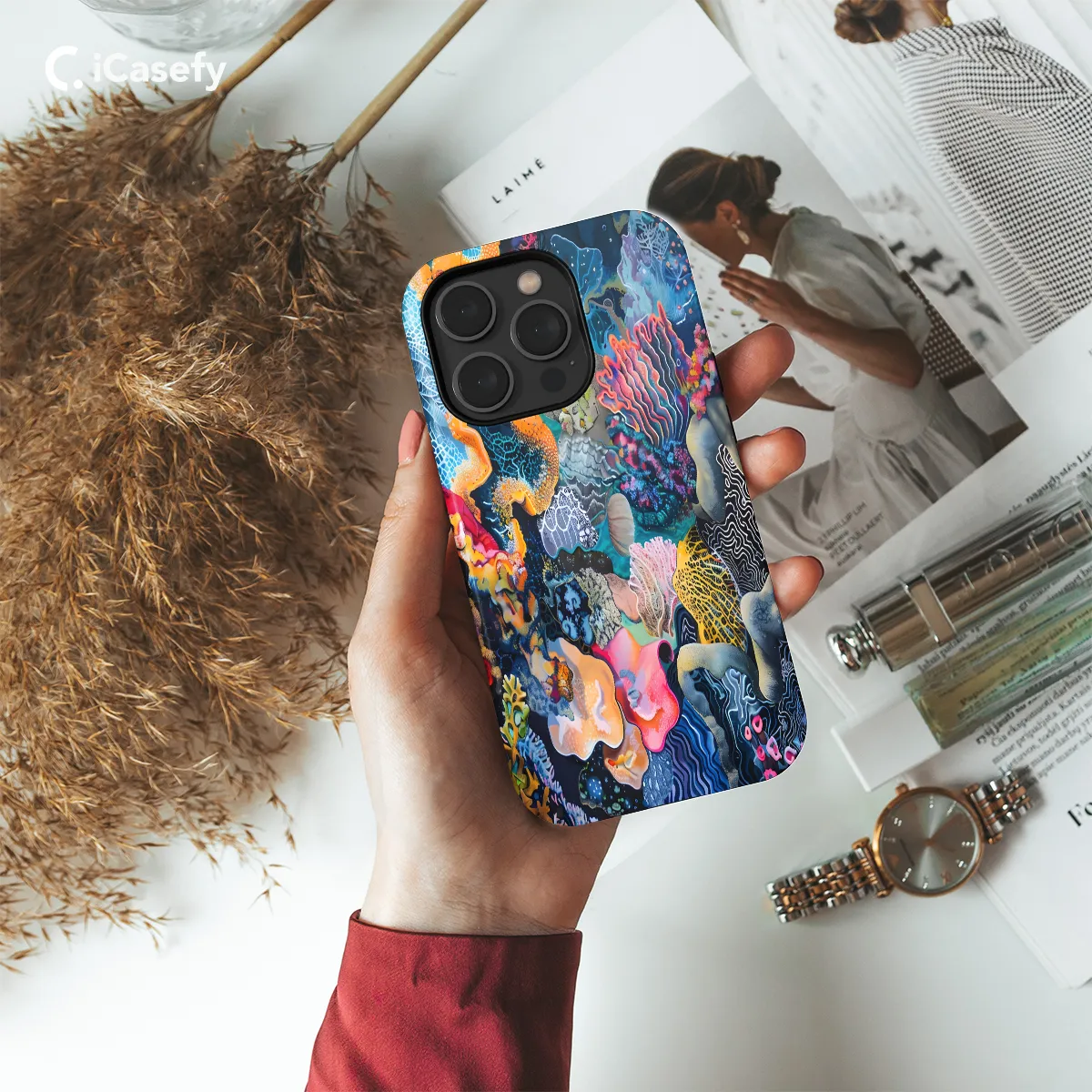 Watercolor Abstract Coral Reef Phone Case iPhone Samsung Cover Pixel 1188