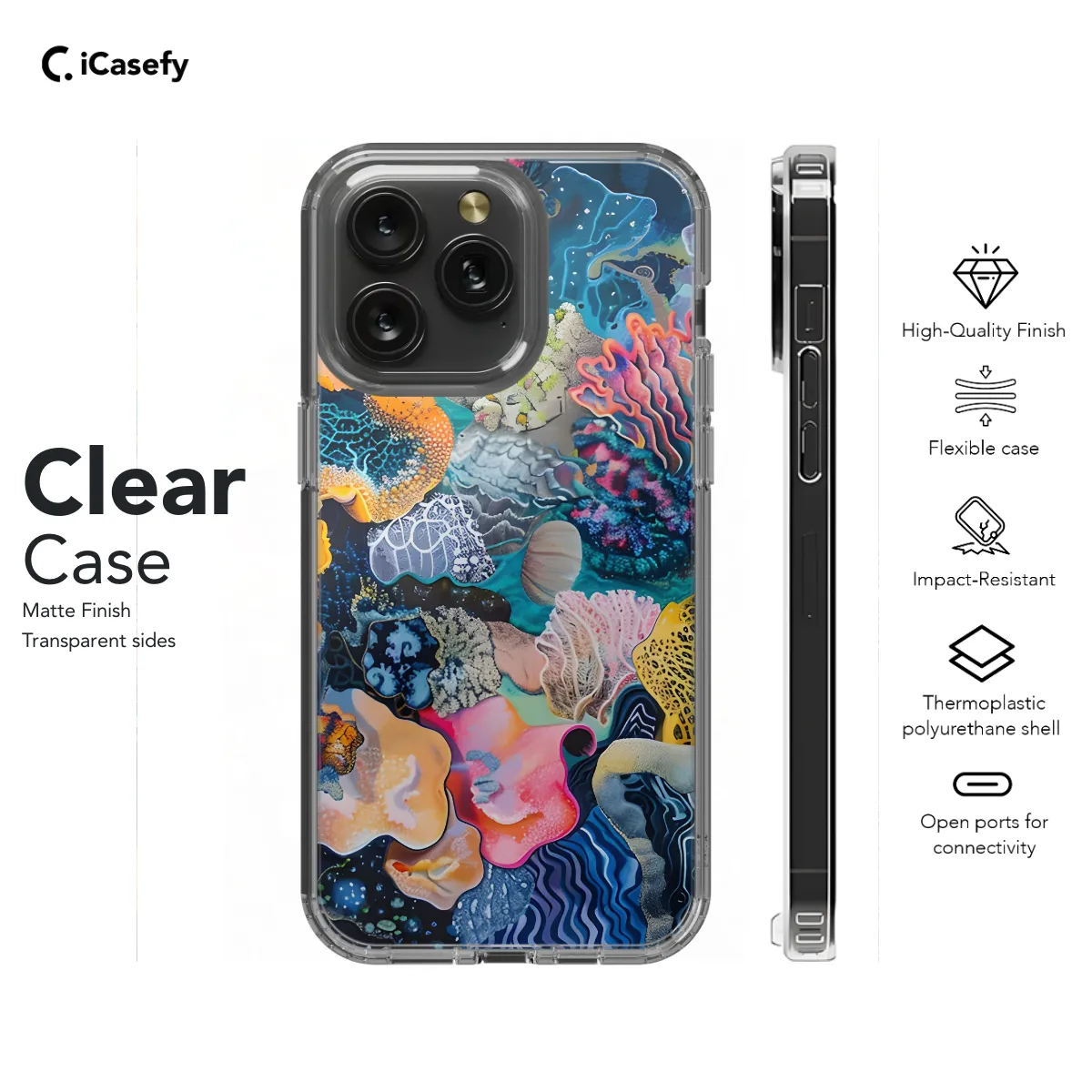 Watercolor Abstract Coral Reef Phone Case iPhone Samsung Cover Pixel 1188
