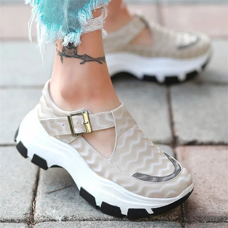Women's Fashion Sneakers Shoes with Buckle | Brodtica.com