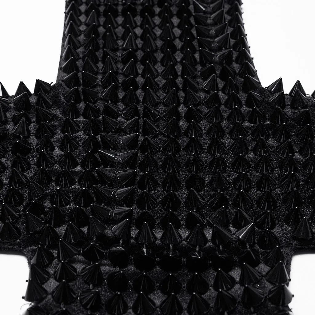 Women's Gothic Halterneck Studded Lace-up Top