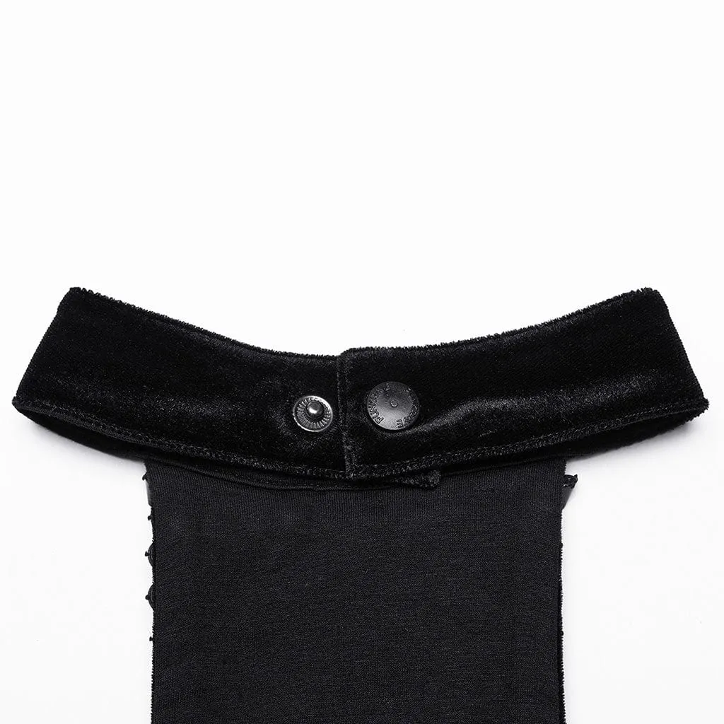 Women's Gothic Halterneck Studded Lace-up Top
