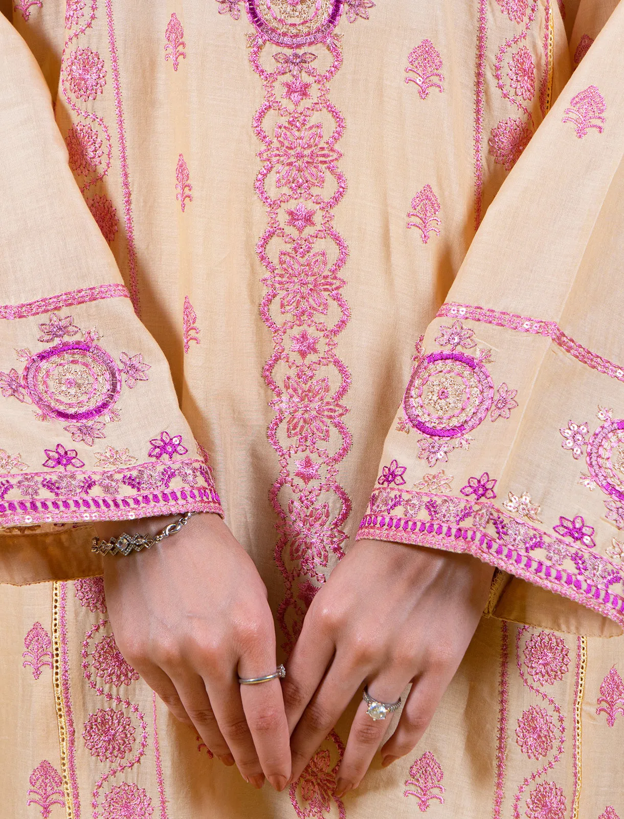 Womens "SASKIA" Embroidered Stitched Two Piece Suit