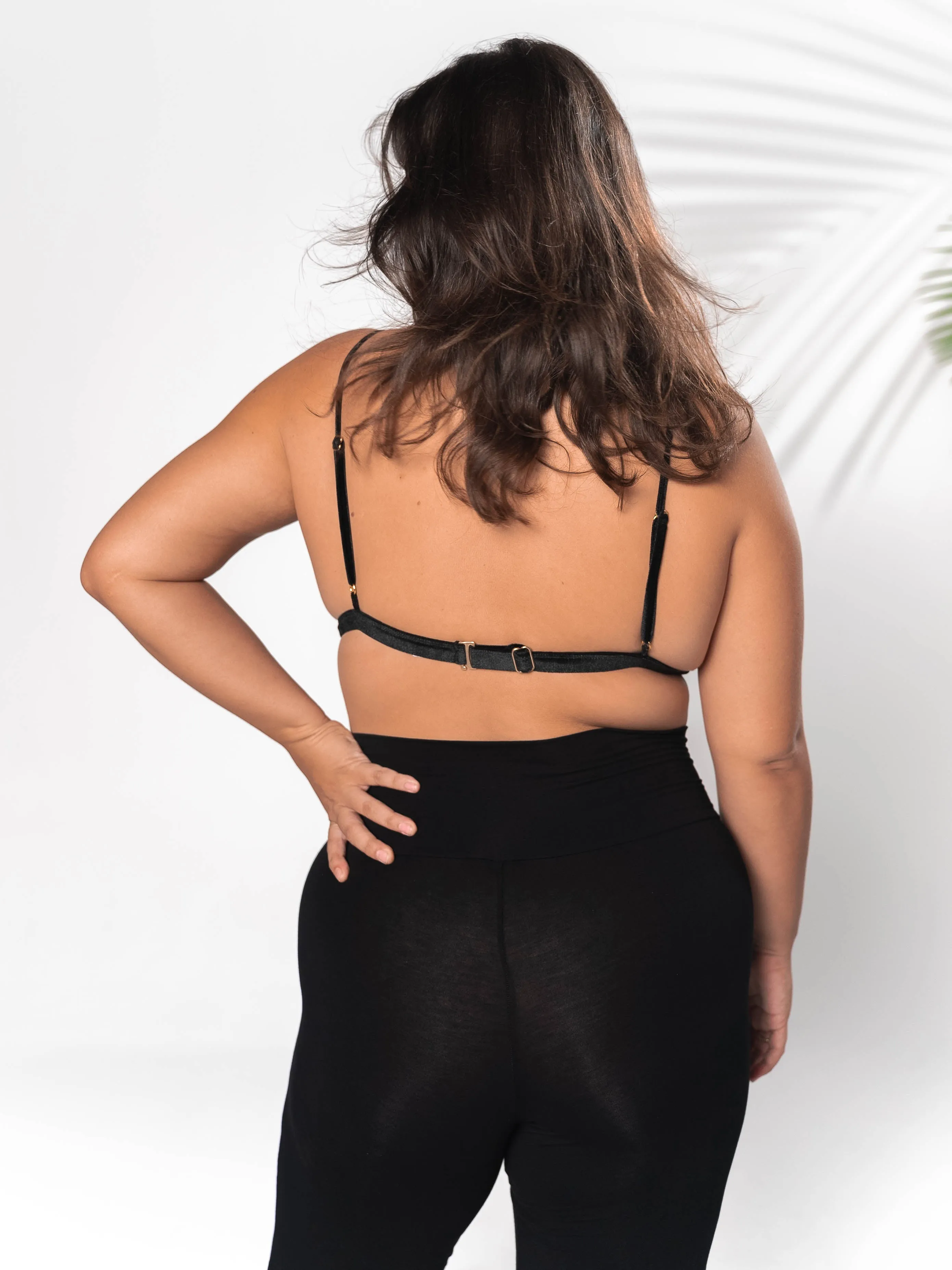 Zoe Velvet Bralette - Black Onyx